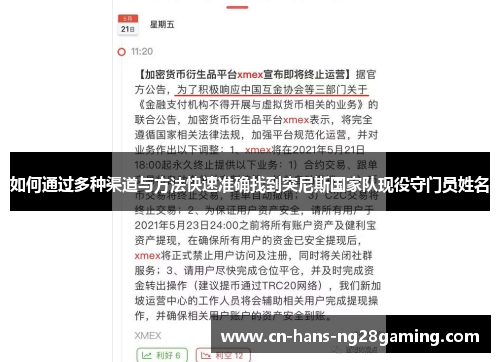 如何通过多种渠道与方法快速准确找到突尼斯国家队现役守门员姓名