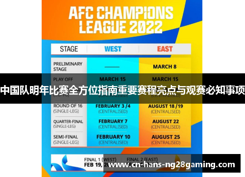 中国队明年比赛全方位指南重要赛程亮点与观赛必知事项 中国队明年比赛全方位指南重要赛程亮点与观赛必知事项