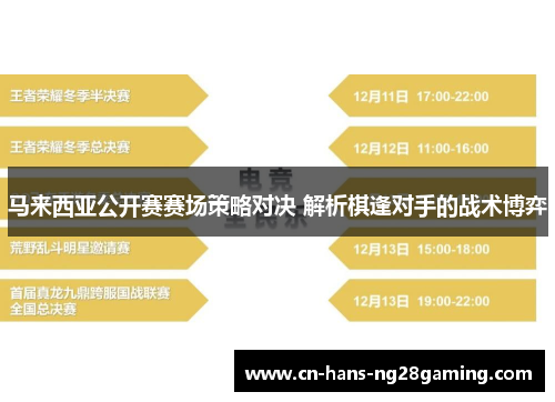 马来西亚公开赛赛场策略对决 解析棋逢对手的战术博弈 马来西亚公开赛赛场策略对决 解析棋逢对手的战术博弈